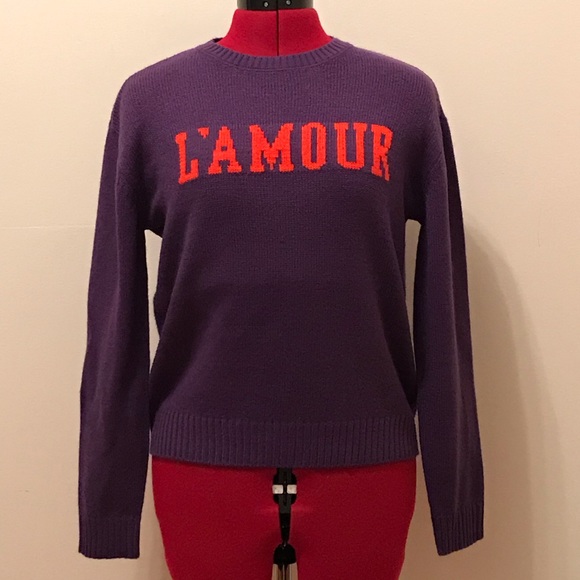“L’AMOUR” purple and orange H&M pullover shirt - Picture 1 of 5